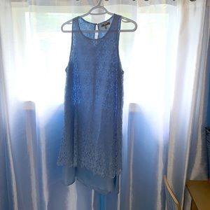 Pale blue lace slip dress